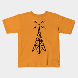 Radio Tower, Live Music, DJ, recording Kids T-Shirt